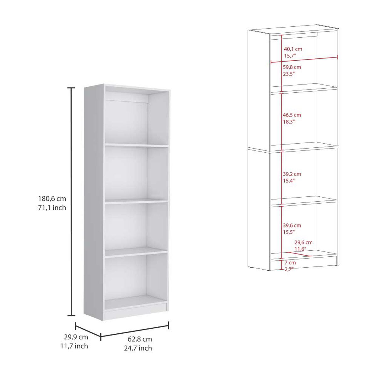 2 Estantes 4 Repisas + Estante 2 Puertas TuHome Home Blanco