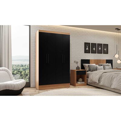 Clóset Roca Ámbar Canela Negro 4 Puertas