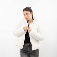 Parka Puffa Mujer Icono Crudo, Rosado