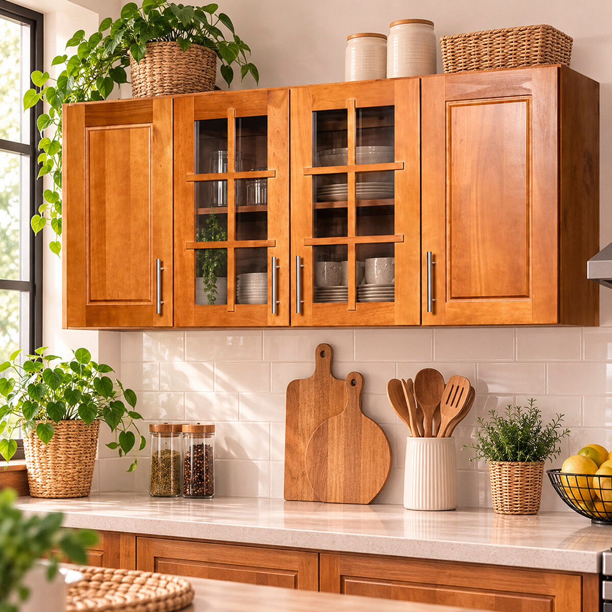 Mueble Ar&eacute;reo de Cocina Muebles Hema Berl&iacute;n 4 Puertas Nogal
