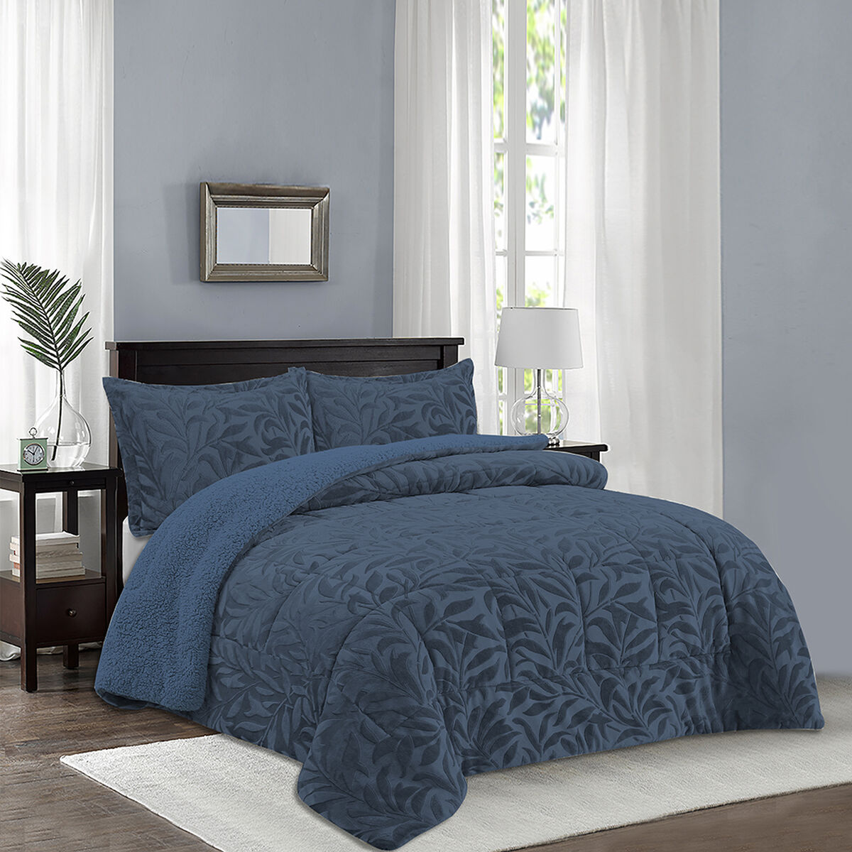 Cubrecama Doral 2 Plazas Azul Outboss Sherpa