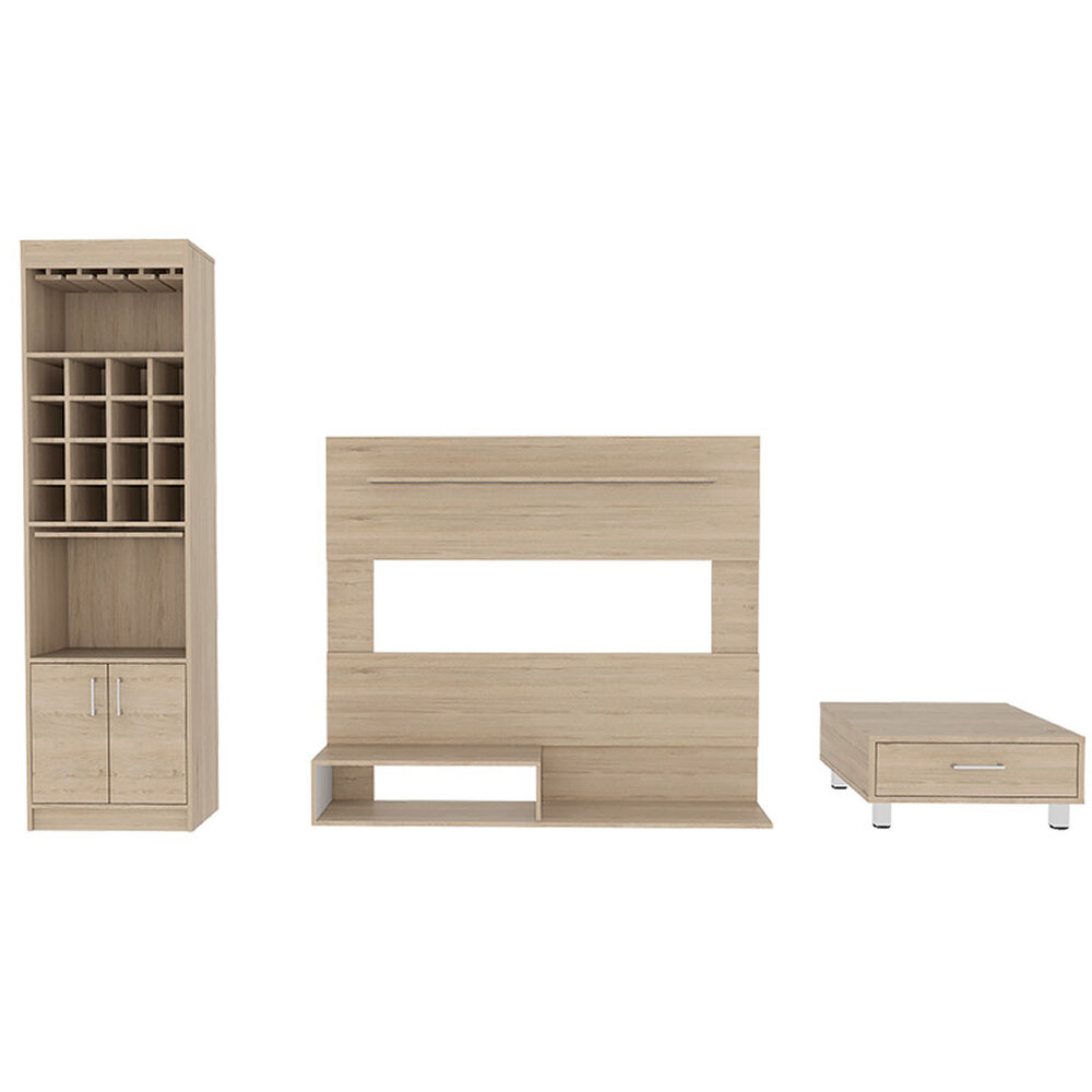 TUHOME Set Panel TV + Muebles Bar + Mesa de Centro