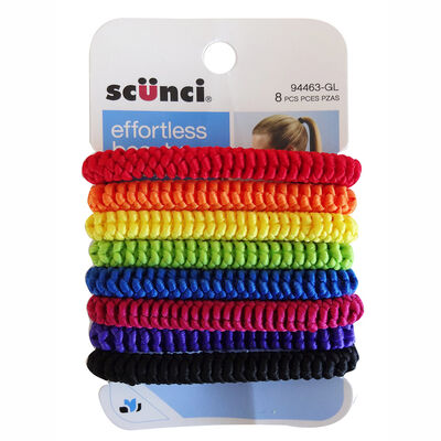 Set Elásticos Gruesos Tejidos Colores, 8 Piezas