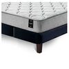 Cama Europea Latam Home Base Dividida 2 Plazas Cannon + 2 Almohadas + Sábanas + Respaldo Tela Negro