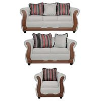 Juego de Living Black Factory Sofia 6 Cuerpos Crudo