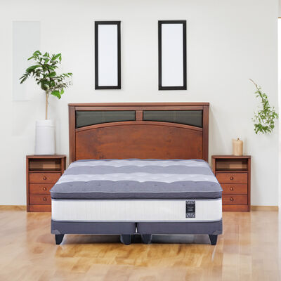 Cama Europea King Titanium New + Respaldo + 2 Veladores Castell