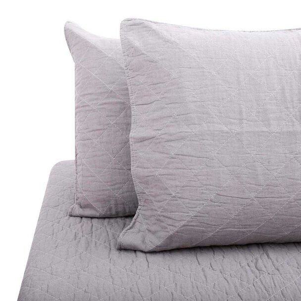 Quilt Hebra Dib 2 Plazas Fibra Natural Gris