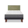Cama Europea CIC 1,5 Plazas Anatomic + Respaldo Villarrica Olivo
