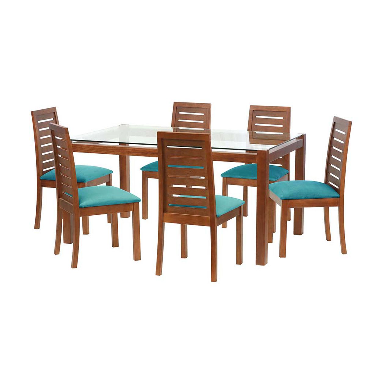 Juego de Comedor Latam Home Barcelona 6 Sillas Turquesa