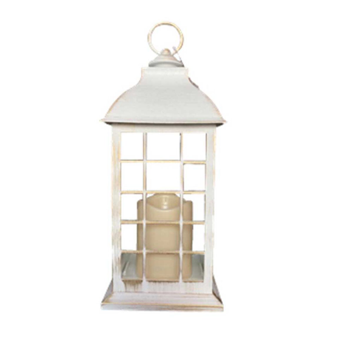 Fanal con Vela Led Pl&aacute;stico Vgo  31 x 14 cm Blanco