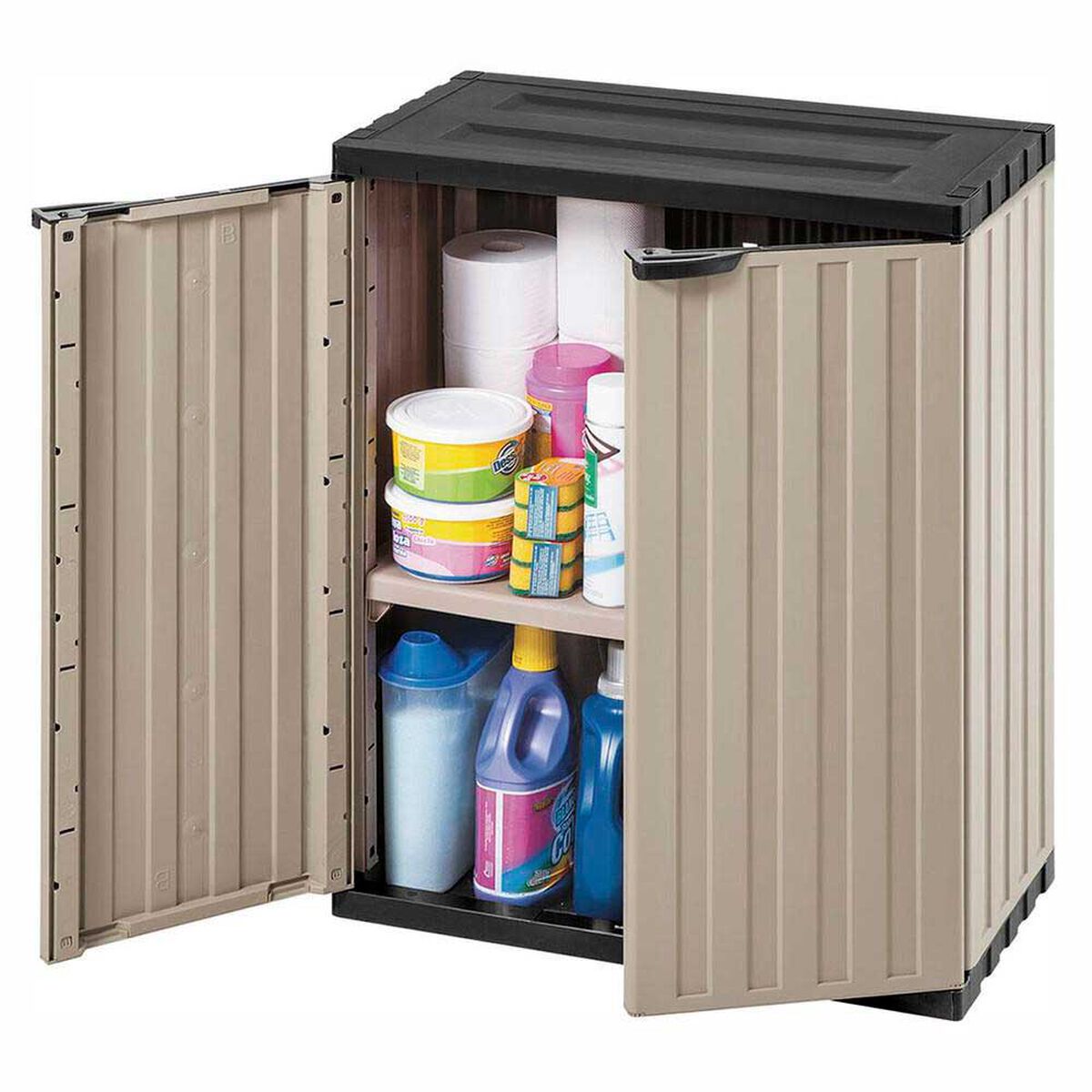 Armario Rimax Multiuso Mediano Beige Negro