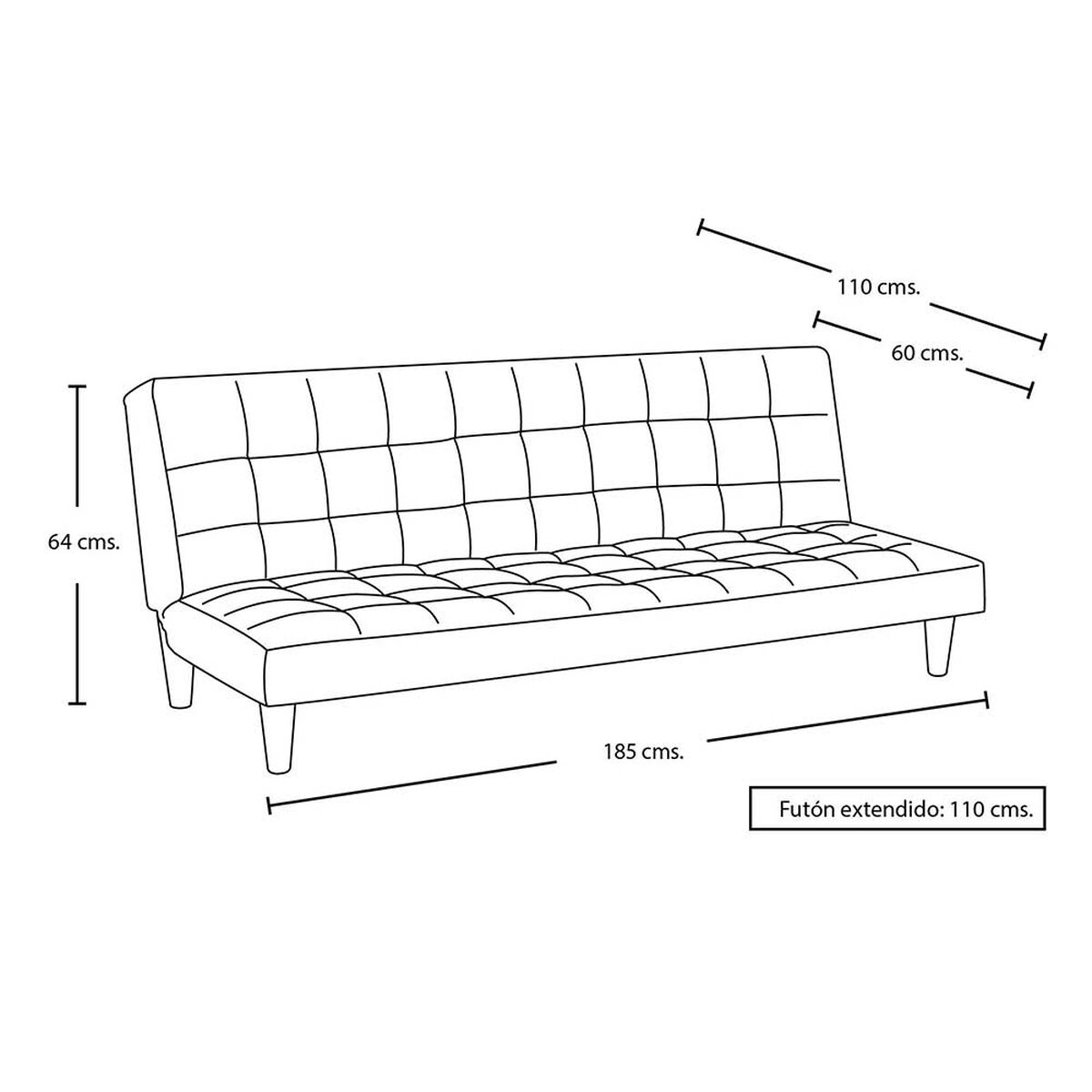 Futón Latam Home Turin Velvet 3 Cuerpos Beige