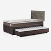 Cama Nido Rosen 1,5 Plazas New Style 6  + Respaldo Tabor Grafito