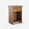 Cama Europea Rosen 1 Plaza Wave + Respaldo Tabor Caramelo + Velador