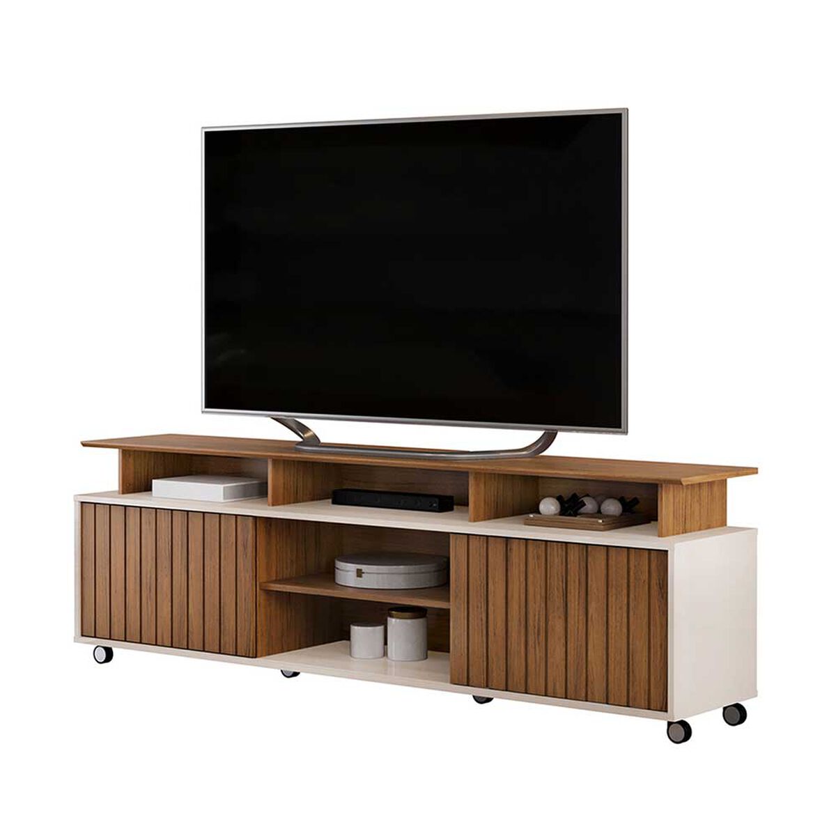 Rack TV Vekkahome Olimpic Hasta 70" Café Beige