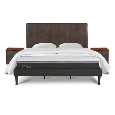 CIC Cama Europea CIC King Ortopedic Advance + Respaldo Baker + 2 Veladores + Almohadas + Plumón