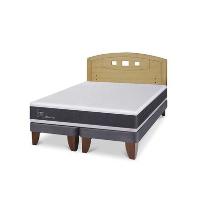 Imagen 2 del producto Cama Europea CIC Base Dividida 2 Plazas Ortopedic + Respaldo Gales Mostaza