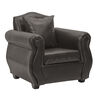 Juego de Living Innovamuebles Azucena Sofá 3 Cuerpos + Dos Sillones 1 Cuerpo Café Oscuro 