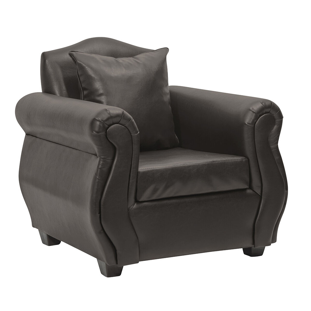 Juego de Living Innovamuebles Azucena Sofá 3 Cuerpos + Dos Sillones 1 Cuerpo Café Oscuro 
