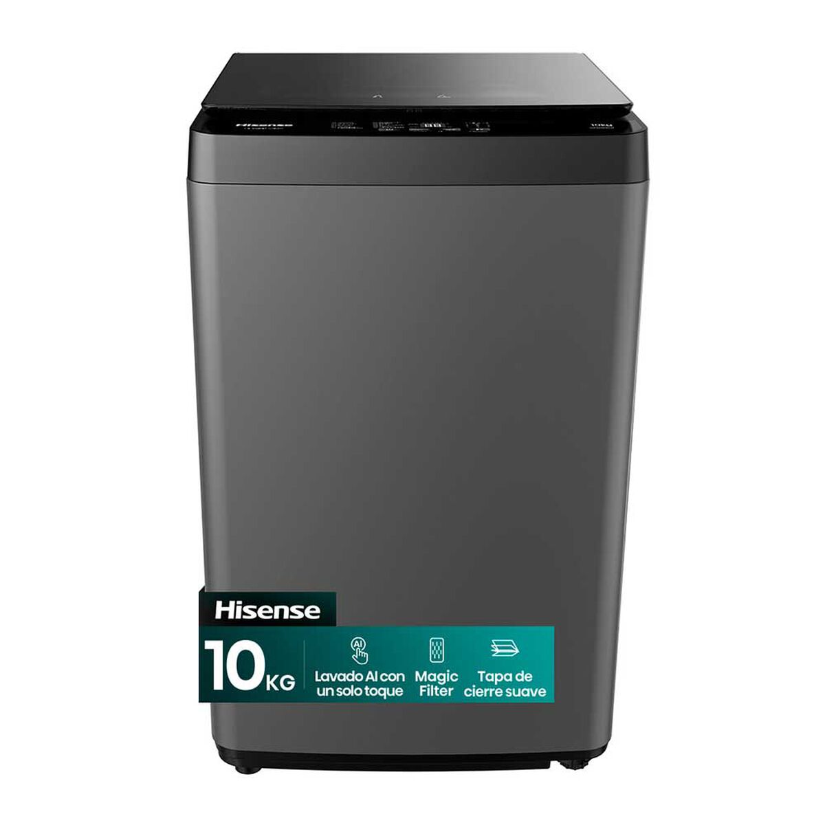 Lavadora Carga Superior Hisense WT3K1031UT 10 Kg. Titanium