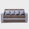 Juego de Living Almore Paris Sofá 3 Cuepos + Dos Pouf 1 Cuerpo Gris Café