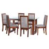 Juego de Comedor Latam Home Pamplona Murcia 6 Sillas Cuero Tabaco