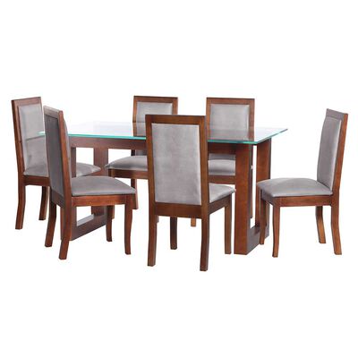 Imagen 1 del producto Juego de Comedor Latam Home Pamplona Murcia 6 Sillas Cuero Tabaco