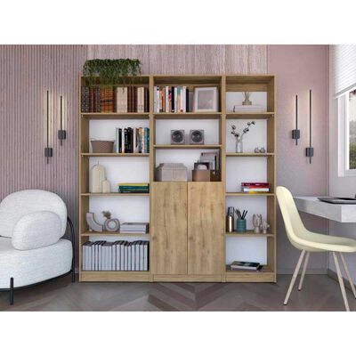 TUHOME Estante 62 cm  + Estante 2 Puertas + Estante 45 cm TuHome Home Macadamia