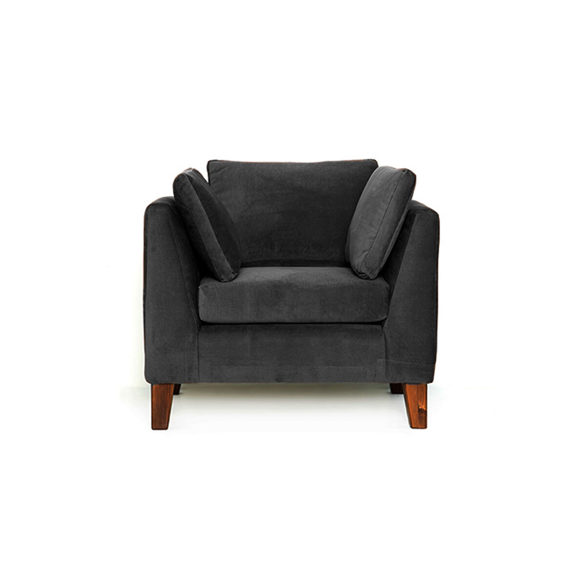 Juego de Living Barra Design Estocolmo Sofá 3 Cuerpos + Dos Sillones 1 Cuerpo Negro