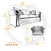 Juego de Living Elegant Michigan + Sitiales Tela 5 Cuerpos Azul