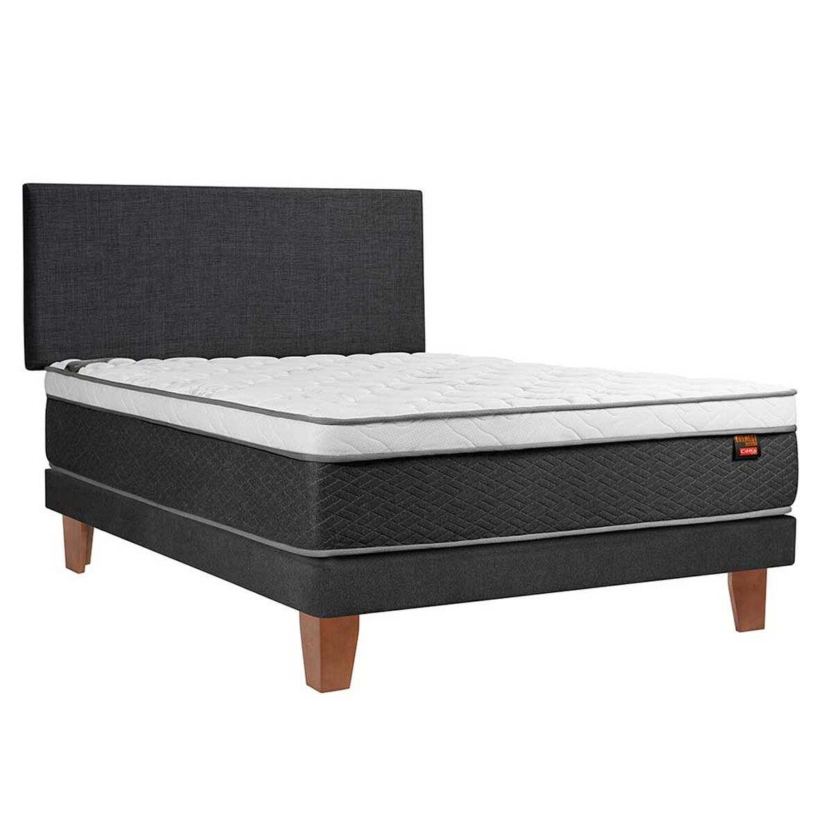 Cama Europea Celta 2 Plazas Everest + Respaldo Everest