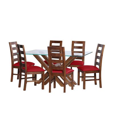Juego de Comedor Latam Home Merida 6 Sillas Rojo