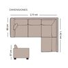 Sofá Seccional Derecho Living Factory Musso 5 Cuerpos Beige
