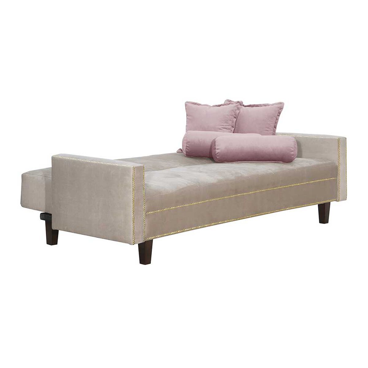 Futón Black Factory Vanguardia 3 Cuerpos Beige Rosa