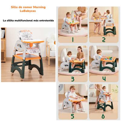 Imagen 2 del producto Silla de Comer Multifuncional con Ruedas Rosada Lubabycas