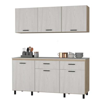 Imagen 2 del producto Combo Modulo Inferior con Top + Modulo Superior TuHome Gante Rovere Niebla