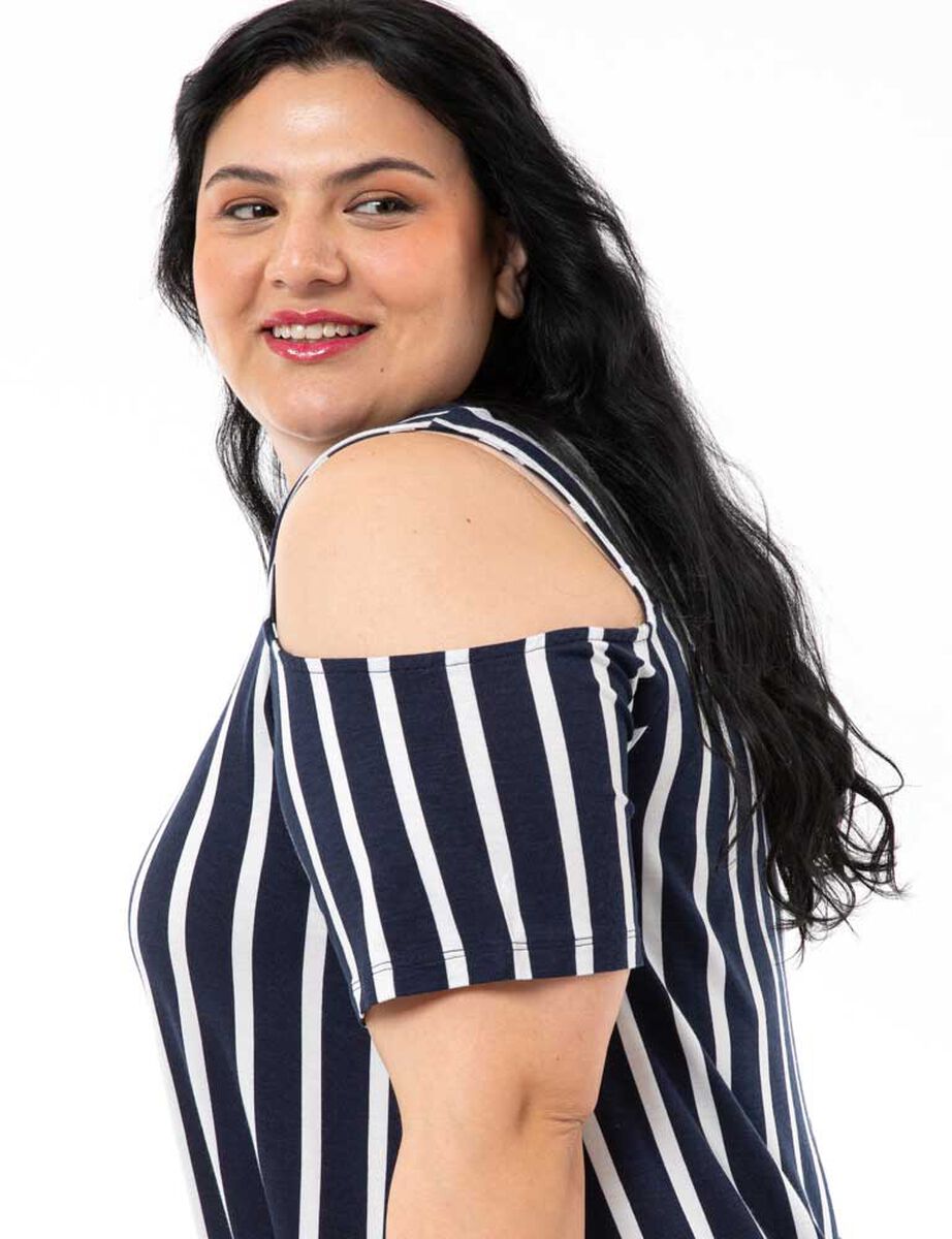 Vestido Corto Manga Corta Hombros Descubiertos Mujer Extralindas