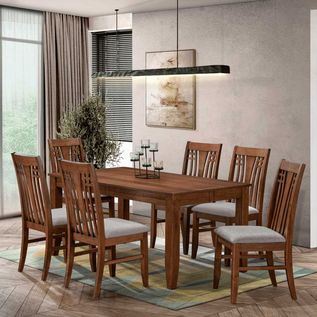 Juego de Comedor Home Mobili 6 Sillas Lyon Café