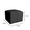 Sof&aacute; Muebles MYM Maxi 3 Cuerpos + Dos Pouf 1 Cuerpo Negro