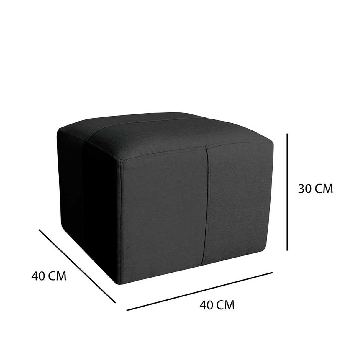 Sof&aacute; Muebles MYM Maxi 3 Cuerpos + Dos Pouf 1 Cuerpo Negro