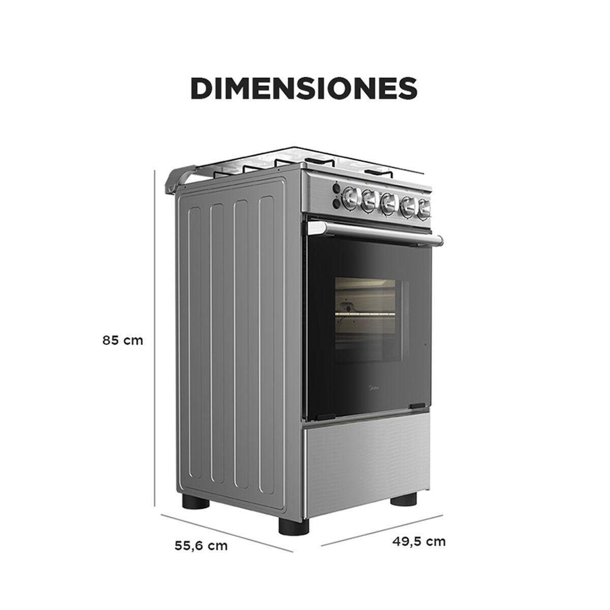 Cocina a Gas Midea MCG-4QSG20NS 4 Quemadores