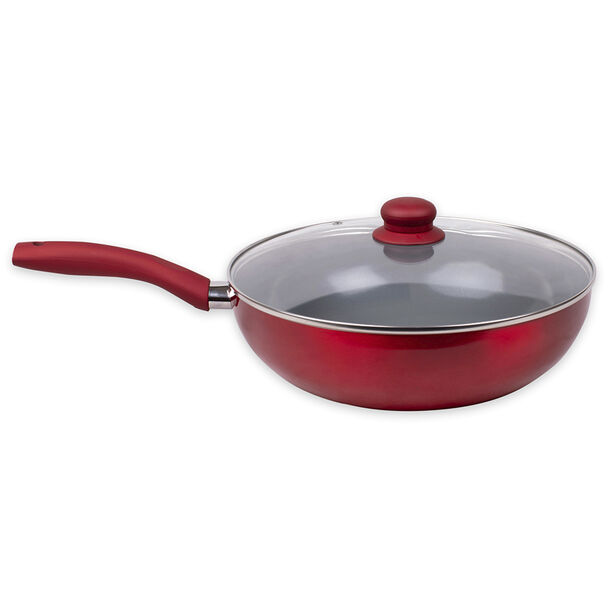 Wok Acero Inoxidable Doral Montecarlo Rojo 30 cm
