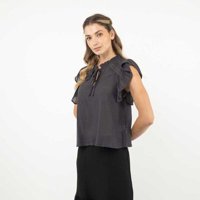 Blusa Manga Corta Mujer Alma Negro