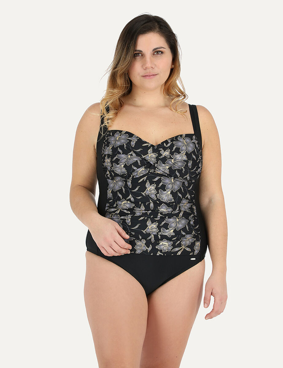 Traje de Baño Drapeado Flores
