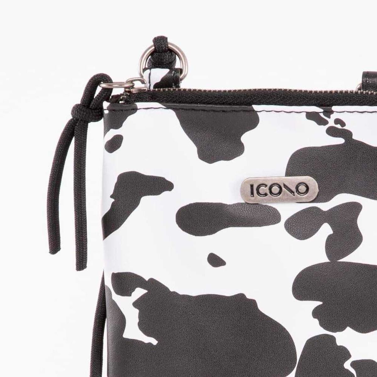 Cartera Porta Celular Vaquera Negra Eco Cuero Mujer Icono