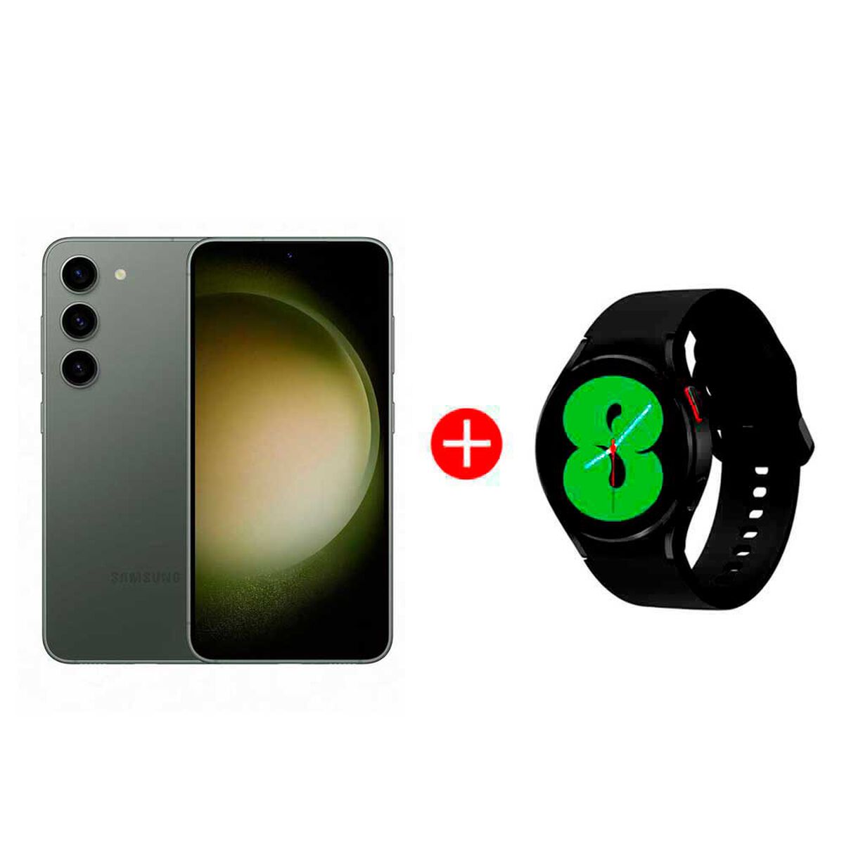 Combo Celular Samsung Galaxy S23 128GB 6,1" Green Liberado + Smartwatch Galaxy Watch4 40mm Black