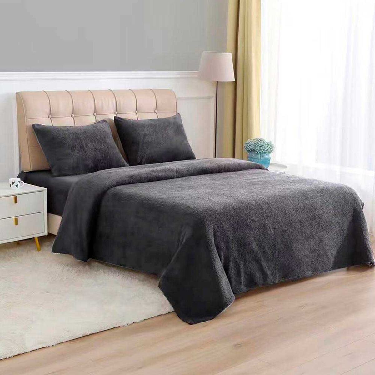 Juego de S&aacute;banas Chiporro Doral 2 Plazas Senses Gris Oscuro