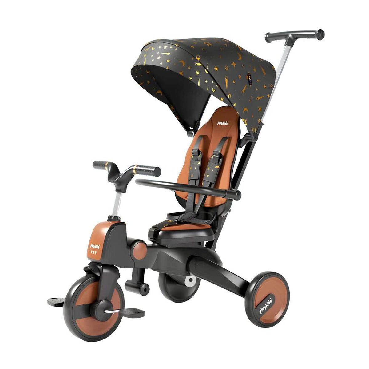 Triciclo De Paseo 360° y Balance 6 en 1 Plegable Negro