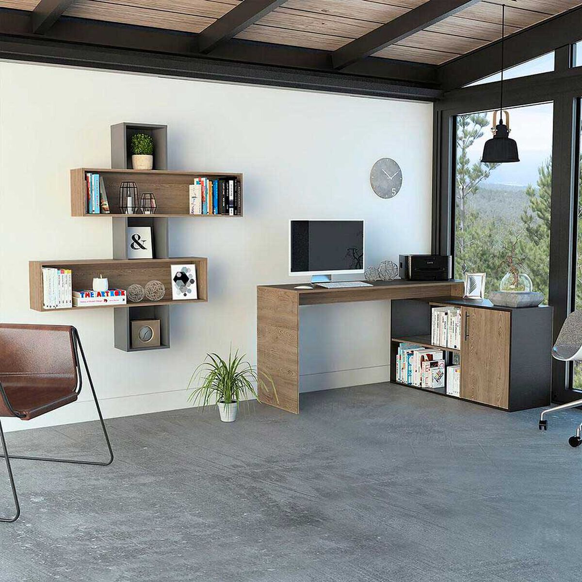 Combo Escritorio + Repisa Wall 2B Tuhome Bilbao 8
