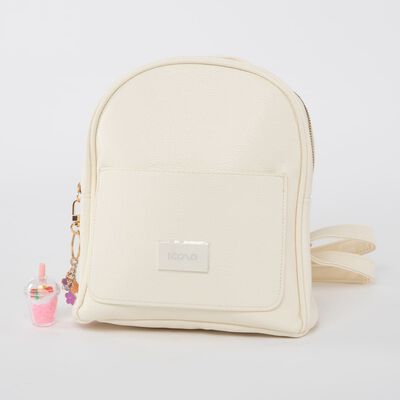 Mochila Ecocuero Color Crudo con Accesorio Mujer Icono
